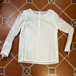 J Crew cold shoulder top, M, white